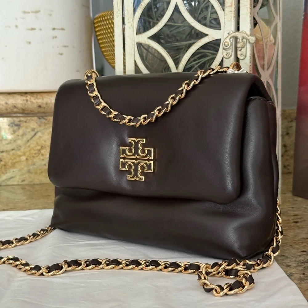 NWT TORY BURCH BRITTEN LEATHER PUFFY ADJUSTABLE SHOULDER BAG
